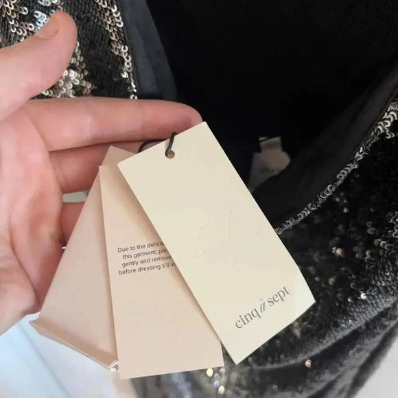 648 Cinq a Sept Julieann Dress In Silver and Black Size 0 - Picture 7 of 12